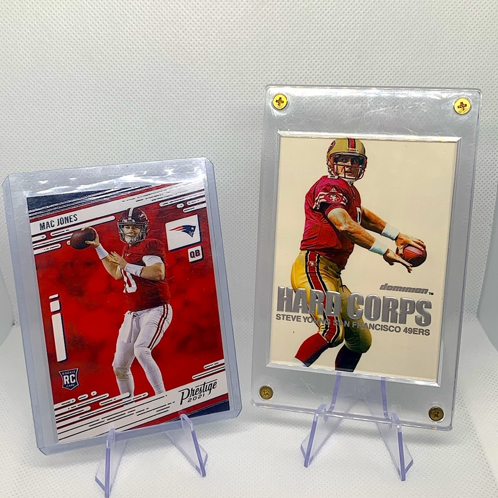 Mac Jones Rookie Card & Steve Young in Case NFL San Francisco 49ers Football!!